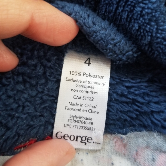 George Soft Blue Hockey Kid Boys Comfy Belted House Coat Warm Robes Size 4 - Picture 8 of 9